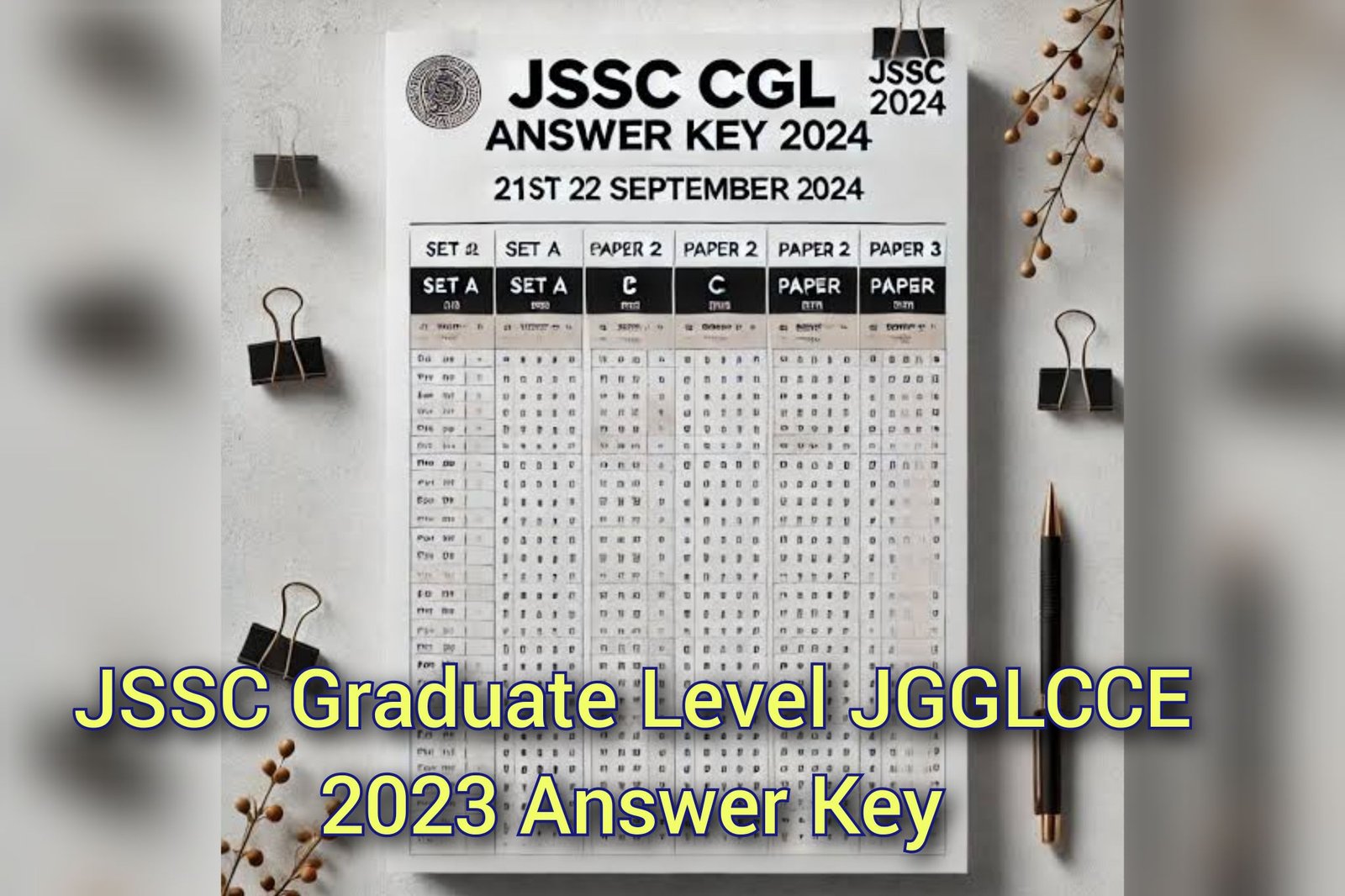 JSSC Graduate Level JGGLCCE 2023 Answer Key