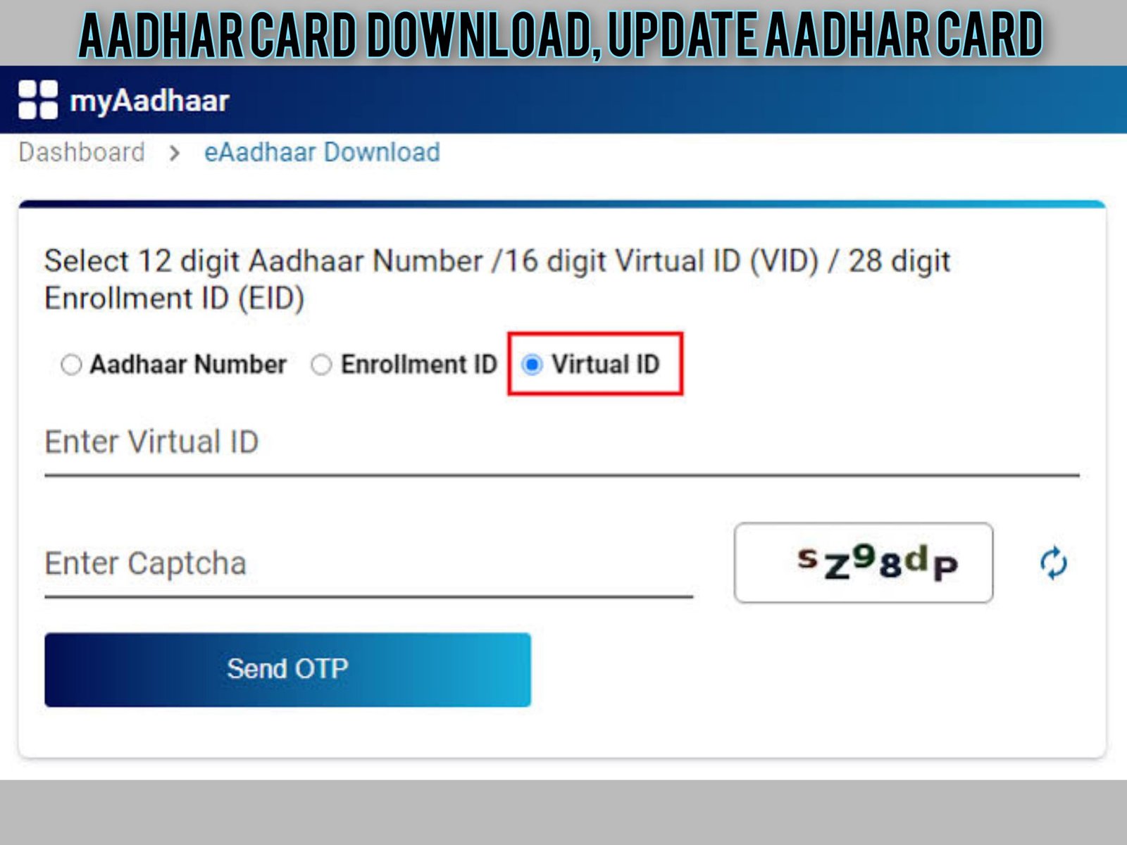 Aadhar Card Download, Update Aadhar Card