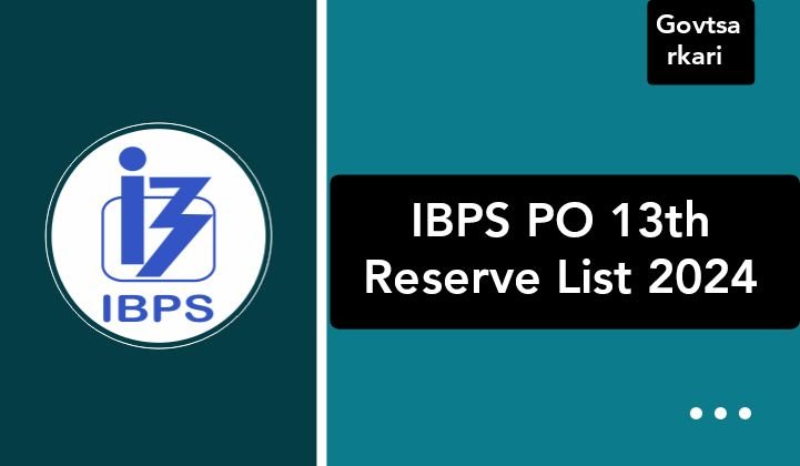 IBPS PO 13th Reserve List 2024