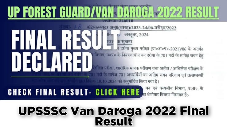 UPSSSC Van Daroga 2022 Final Result